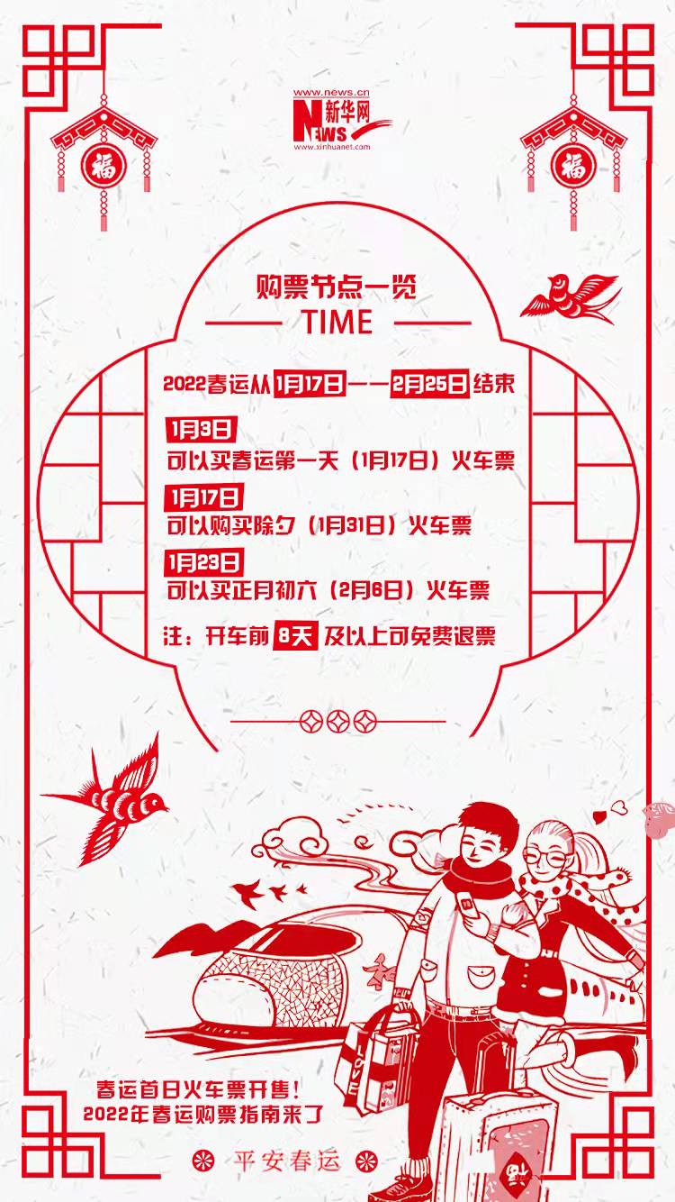 2022年春運(yùn)首日火車(chē)票開(kāi)售！購(gòu)票指南來(lái)了