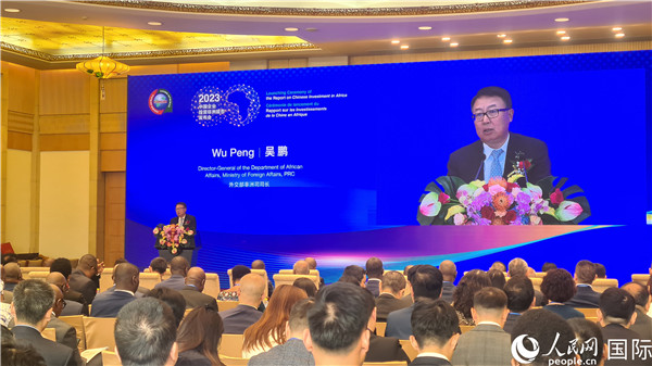 外交部非洲司司長吳鵬致辭。人民網(wǎng)記者 萬宇攝
