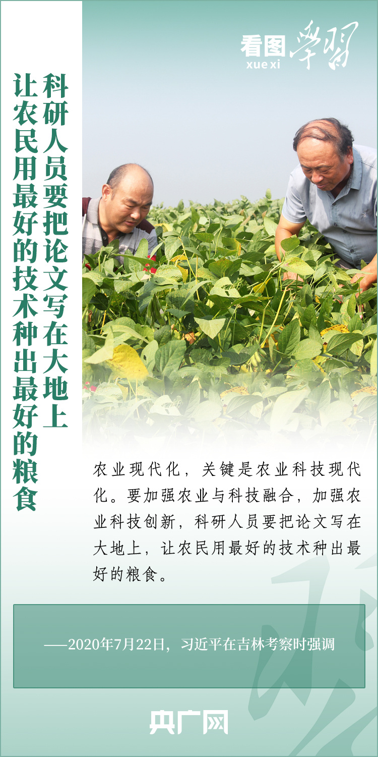 看圖學(xué)習(xí)丨推廣良田、良種、良法、良機(jī) 給農(nóng)業(yè)現(xiàn)代化插上科技的翅膀