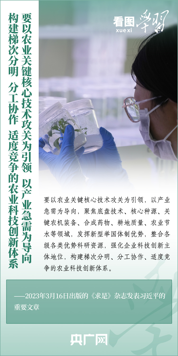看圖學(xué)習(xí)丨推廣良田、良種、良法、良機(jī) 給農(nóng)業(yè)現(xiàn)代化插上科技的翅膀