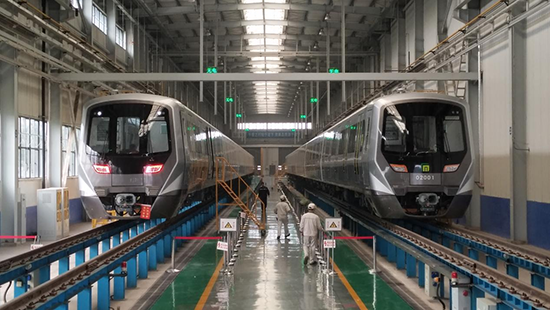 石家莊地鐵二號線列車。 中車齊車集團(tuán)石家莊公司供圖
