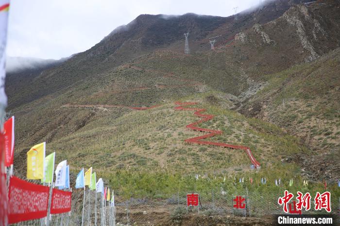 圖為拉薩南北山綠化工程拉薩曲水縣才納村5號片區(qū)?！∝暣_ 攝