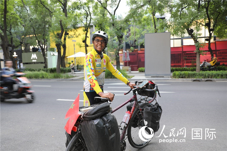 摩洛哥自行車(chē)運(yùn)動(dòng)員卡里姆·穆斯塔。人民網(wǎng)記者 翟轉(zhuǎn)麗攝