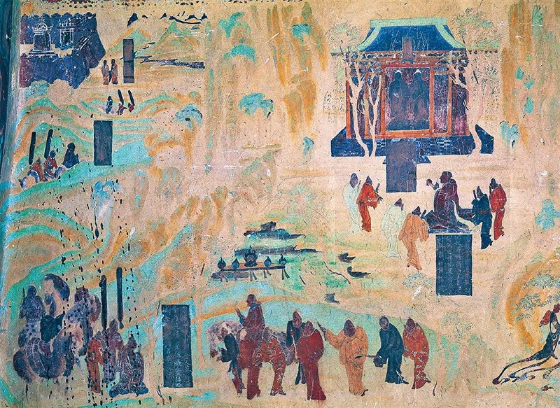 圖為莫高窟第323窟《張騫出使西域圖》。敦煌研究院供圖