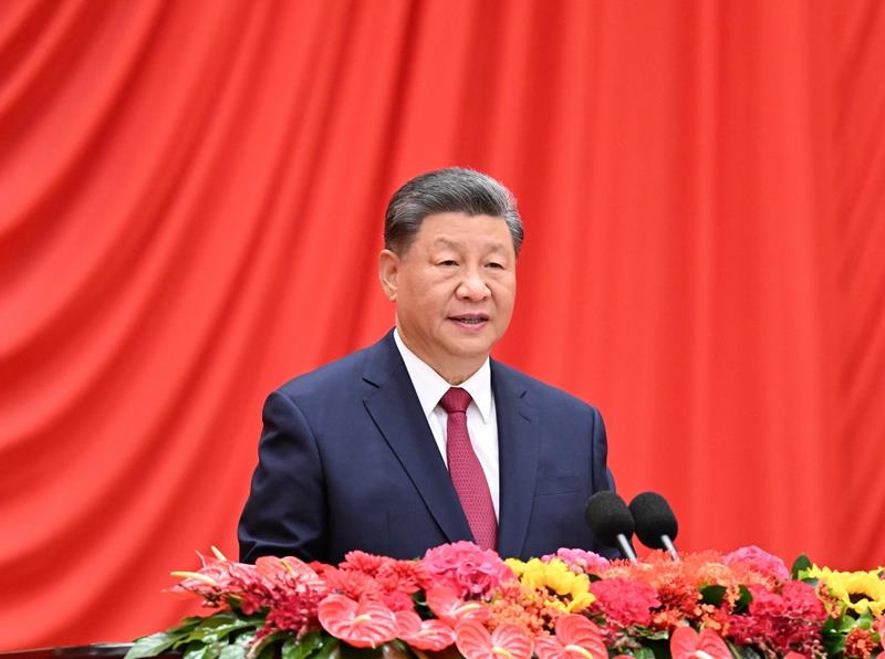 △2024年9月30日，慶祝中華人民共和國成立75周年招待會(huì)在北京人民大會(huì)堂隆重舉行。習(xí)近平總書記出席招待會(huì)并發(fā)表重要講話。