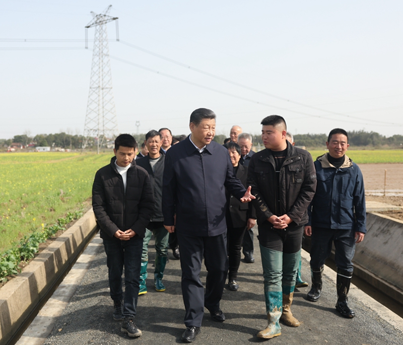 2024年3月19日，習(xí)近平總書記在湖南常德港中坪村考察。