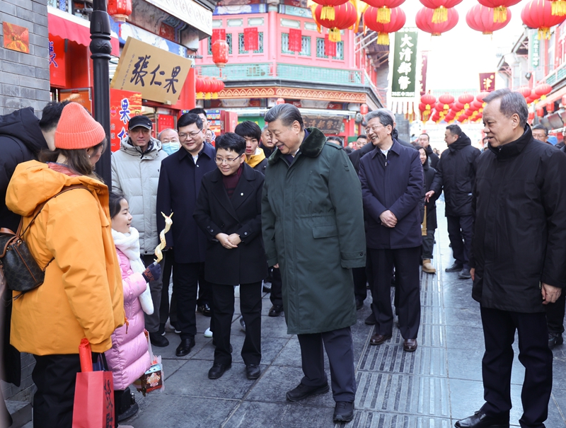 2024年2月1日，習(xí)近平總書記在天津古文化街考察。