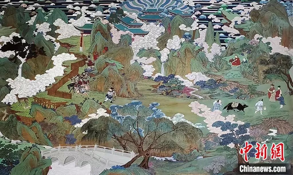 臨摹、補繪的青海瞿曇寺壁畫。受訪者 供圖
