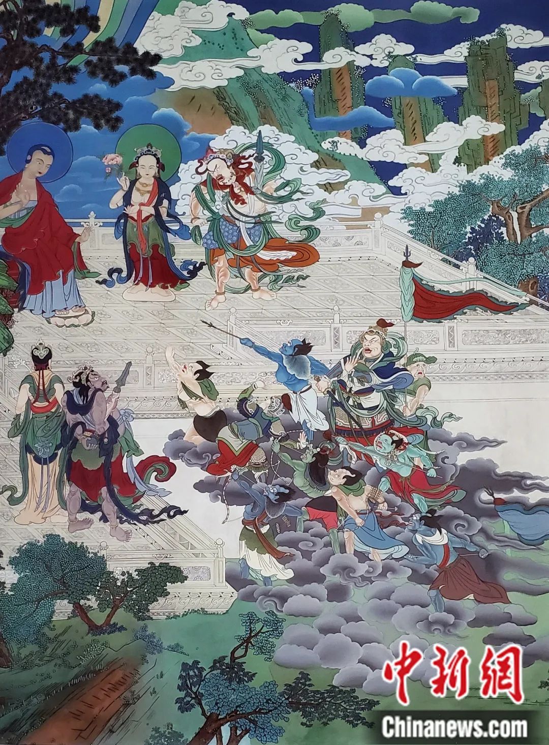 臨摹、補(bǔ)繪的青海瞿曇寺壁畫(huà)。受訪者 供圖