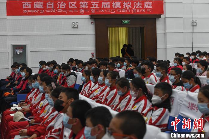 圖為西藏自治區(qū)第五屆模擬法庭現(xiàn)場?！∝暩聛硭?攝